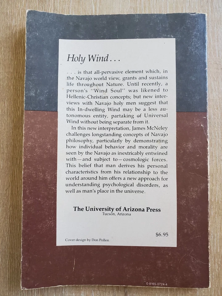 HOLY WIND IN NAVAJO PHILOSOPHY James Kale McNeley 1982 PB 2nd Print Univ Of Ariz - Image 4 of 4