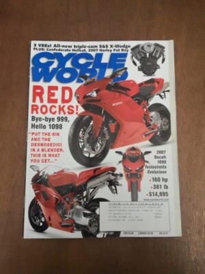 Cycle World January 2007 - Ducati 1098 - Harley Fat Boy - Confederate Hellcat 