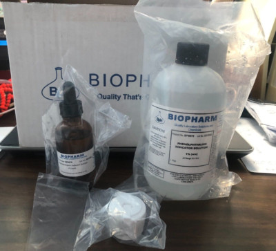 Phenolphthalein Indicator 1% Solution 1 Pint Bottle plus 1 Dropper Bottle 50 ML