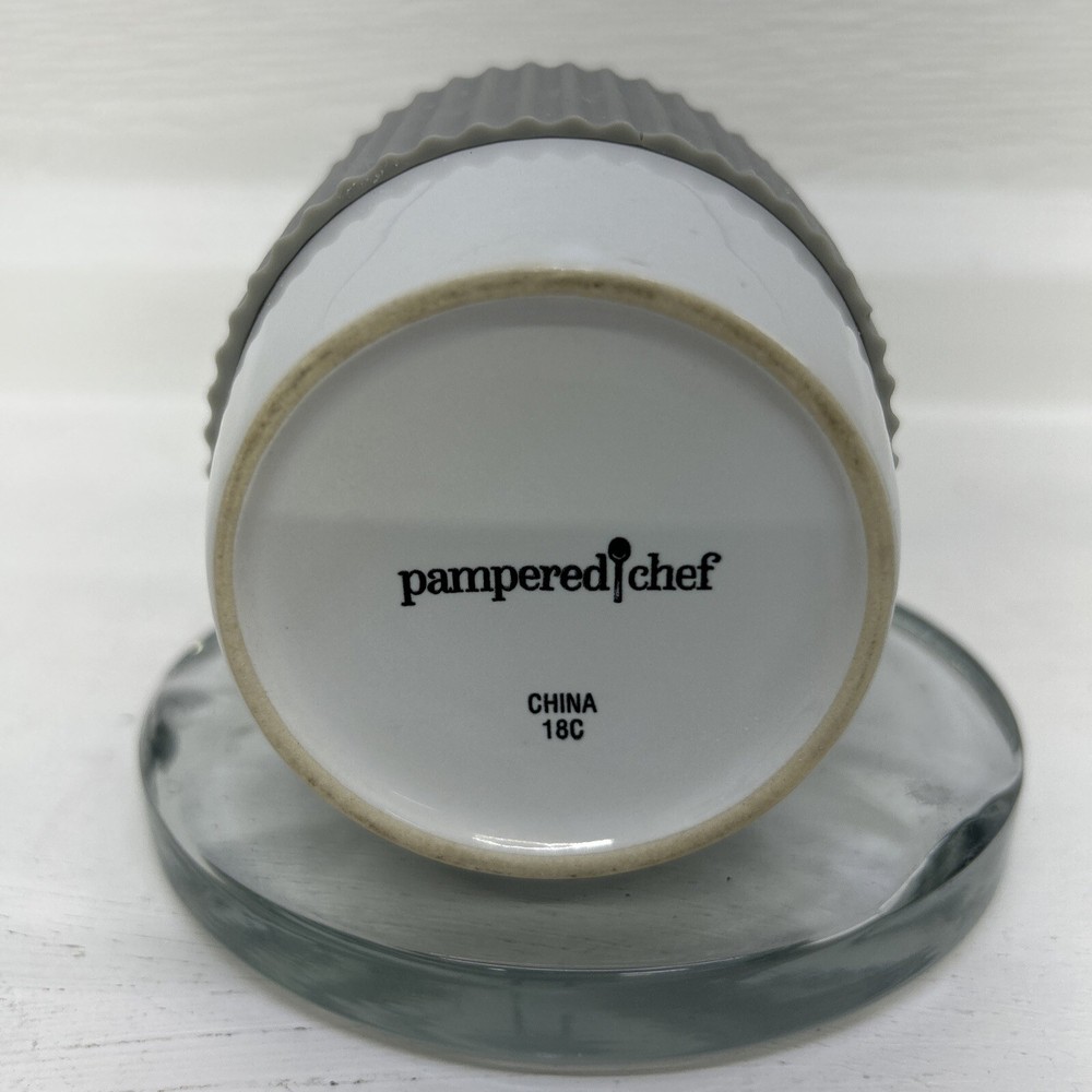 PAMPERED CHEF Ceramic Egg Cooker with Lid and Outdoor Salad Serving Set Lot
