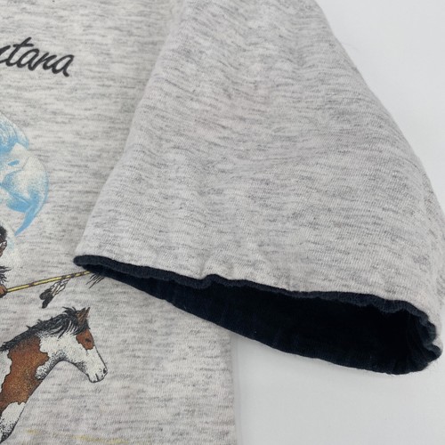 Vintage Nature Shirt Size Large 90’s Habitat Native American Montana Horse Eagle - Picture 11 of 12