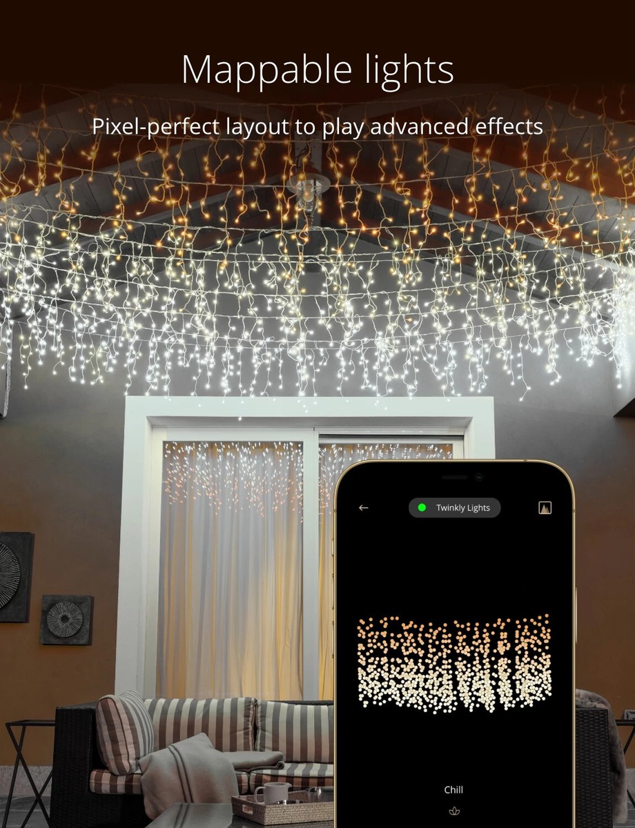 Twinkly Icicle Clear Wire Christmas Lights, Gold and Silver, 190