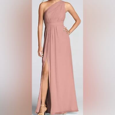David's Bridal 1 Shoulder with Front Split Plus Size Long Dress - Prom /  Wedding | eBay
