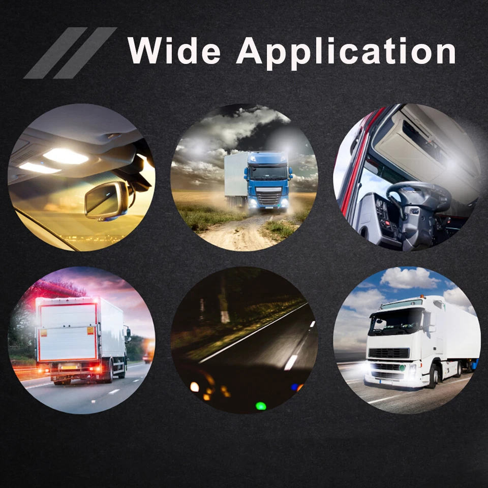 100Pcs 24V 194 LED Bulbs T10 Side Marker Dashboard Light W5W 2825 158 192 168 - Image 2 of 4