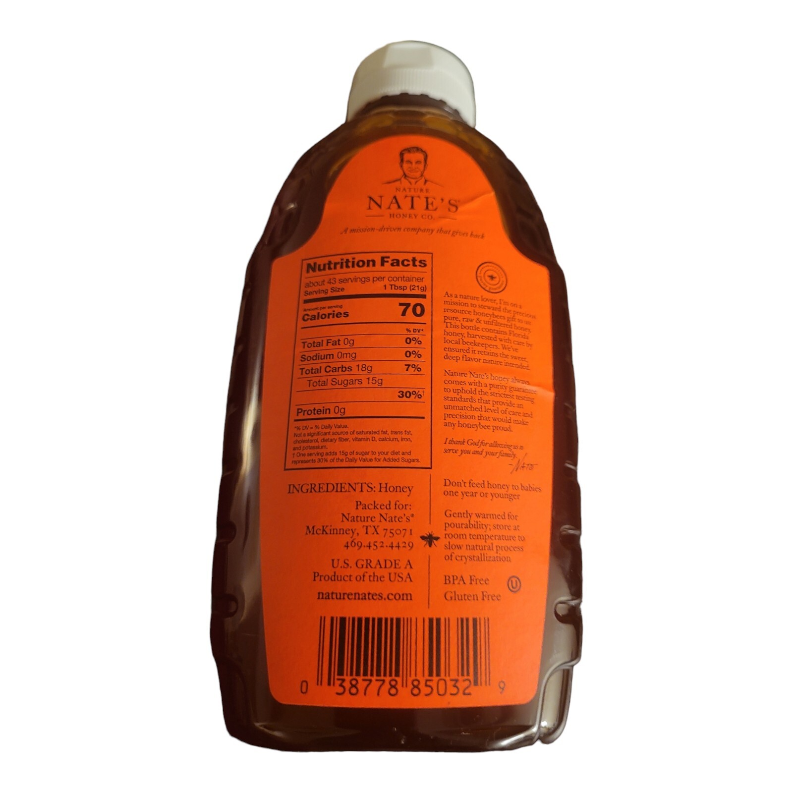 Nature Nate's Honey Unfiltered Raw 100% Pure 2 lb. | eBay