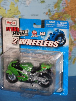 1/18 MAISTO FRESH METAL 2 WHEELERS MOTORCYCLES KAWASAKI ZX12R