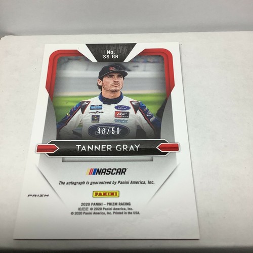 AUTOGRAFO TANNER GRIGIO 2020 PRIZM RACING PRIZM SIGNATURE SESSIONS 48/50 #SS-GR - Foto 4 di 4