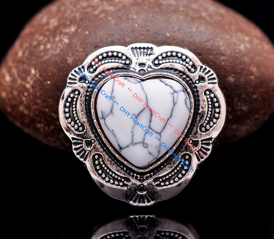 10X Weiße Western Love Heart Conchos für DIY Leathercraft Gürtelsattel