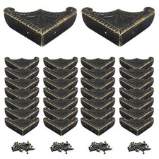 30Pcs Antique Box Corner Protectors, Decorative Edge Safety 1.9"x1.9"x0.4"