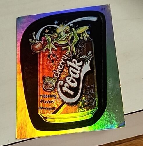 Wacky Packages sticker Trading Card Cherry Croak Coke Soda Pop Frog Toad Foil - Picture 1 of 2