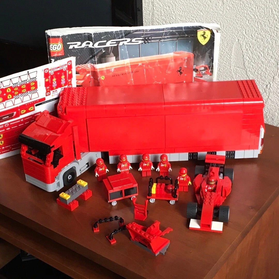 LEGO Ferrari- Scuderia Ferrari Truck 8654 Pit Crew Semi Trailer F1 Race Car Team