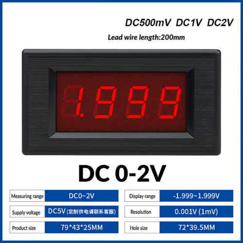 0-1000V 0-1000A LED Digital DC Voltmeter Amperemeter Panel Meter 3 1/2-stellig - Bild 11 von 41