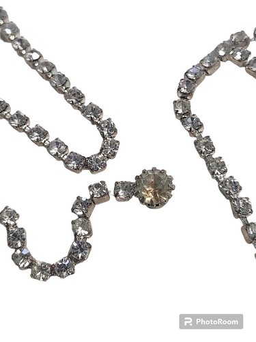Unbranded Rhinestone Necklace With Long Back Dangle 41" Total Length - Picture 2 of 4