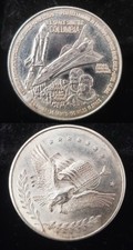 U.S. Space Shuttle Columbia 1 Troy oz .999 Fine Silver Round si809 95.00 per troy oz
