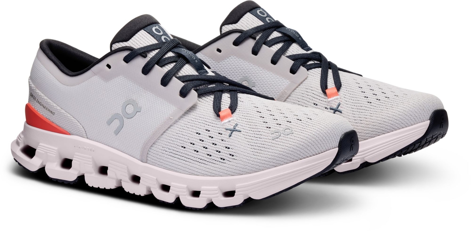 ON Cloud Brand X 4 Light Grey Silver/Orange Women's Running Shoes NEW 2024-image