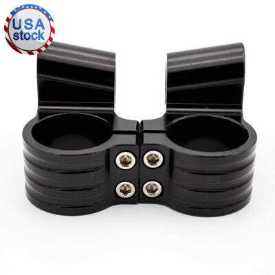 50mm Riser US Fork Tube Clip On Handlebar Heads Mount Handle Clamp Black