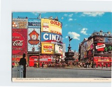 Postcard Piccadilly Circus & Eros Statue London England