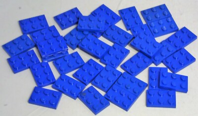 LEGO Basic 35 x Platten Plättchen Plates 1/3 flach blau blue 2x3 #3021 #6