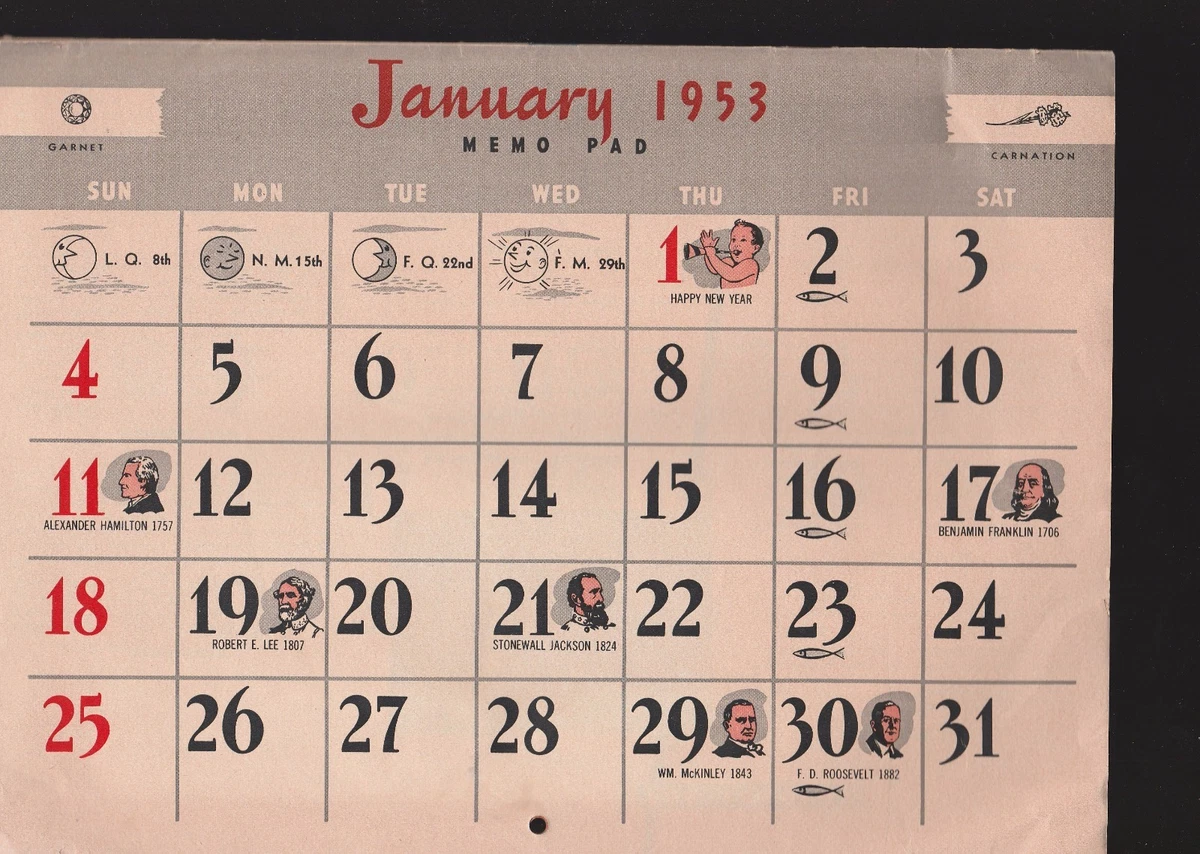 St.Louis Coke & Coal Company 1953 Calendar(NO JULY & AUGUST)-With MonthlyRecipes | eBay st-louis-coke-coal-company-1953-calendar-no-july-august-with-monthlyrecipes-ebay