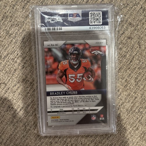 2018 Panini Prizm Bradley Chubb RC ROOKIE AUTO SILVER PSA 10 - Picture 2 of 2