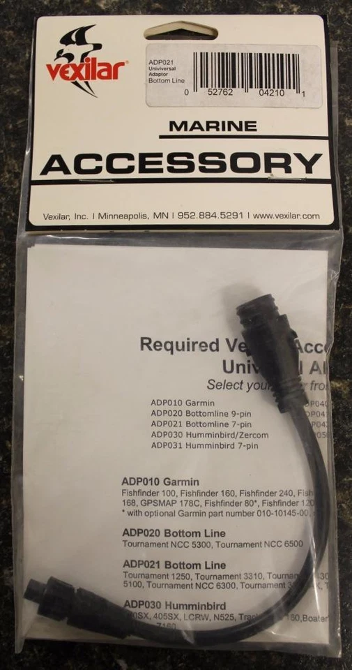 Vexilar ADP021 AlumaDucer 7-Pin Adapter Cable for Bottom Line Fish Finders NEW!
