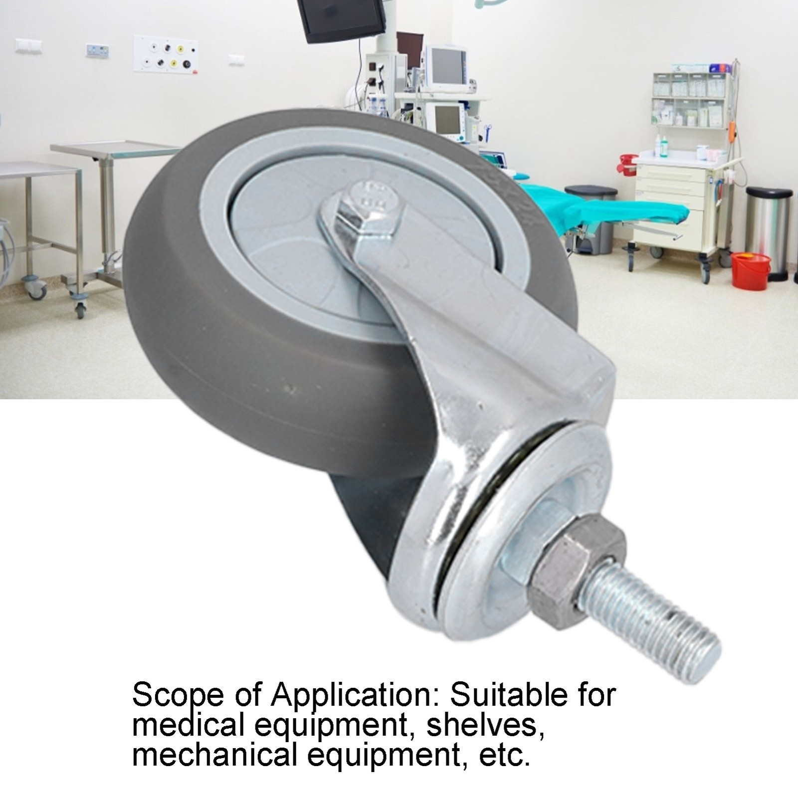 Caster Wheels 3 In PVC Strong Bearing Capacity Stem Casters For Shelves☜