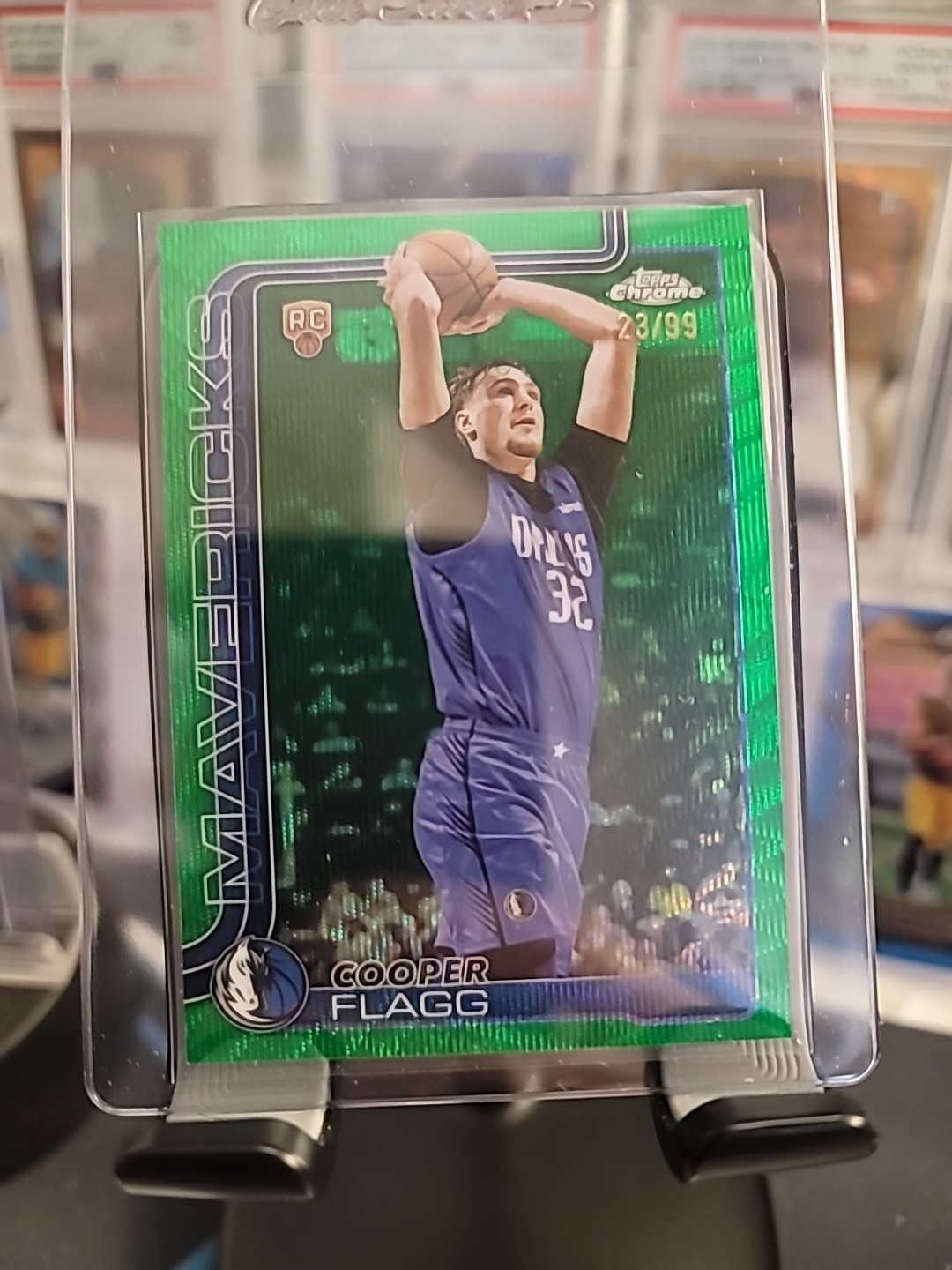 Cooper Flagg 2025-26 Topps Chrome Basketball Green Wave Refractor 23/99 RC #251