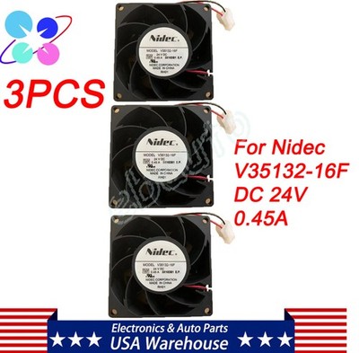 3* For Nidec V35132-16F V35132-55RA Inverter Axial Fan 2pin 24V 0.45A 80x80x38MM