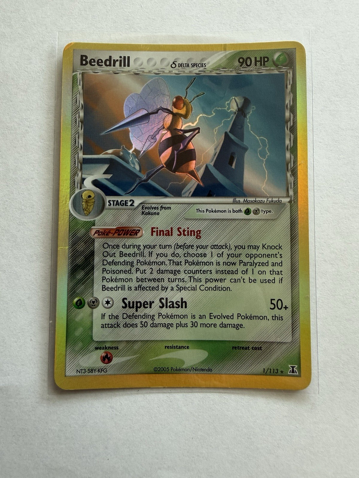 Pokémon Beedrill TCG Holo Rare Card 1/113 EX Delta Species LP