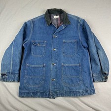 Vintage Sears Tradeware Mens XL 1960 Blanket Lined Union Made Denim Coat