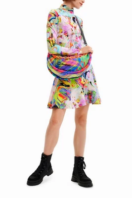 Desigual Kleid Maria Escote Bosko Psychedelic Mini Neon Print 22WWVK85 Damen - Bild 1 von 4
