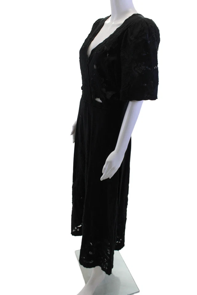 Maxi Vestido Floral Sea New York para Mujer Cuello en V Media Pantorrilla Cremallera Talla 6 Foto 2 de 4