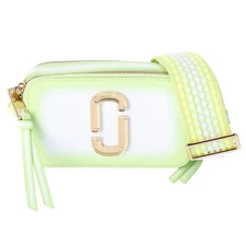 Marc Jacobs Snapshot Fluoro Edge Crossbody Neon Green Woven Strap