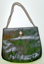 Vintage Mardane Lion/Tiger Head Dark Gray Shimmery Evening Purse Chain Strap