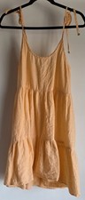 Aerie Sundress Women M Orange Striped Sleeveless Boho Casual Mini Dress Gown