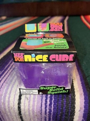 Schylling NeeDoh Nice Cube Purple Super Solid Squish Sensory Fidget Toy NEW