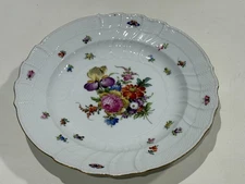 Vintage KPM Berlin Germany Floral & Butterfly Dinner Plate, 9 3/4" D, 1 1/2" H