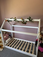 House White Wooden Bed Frame Toddler Kids