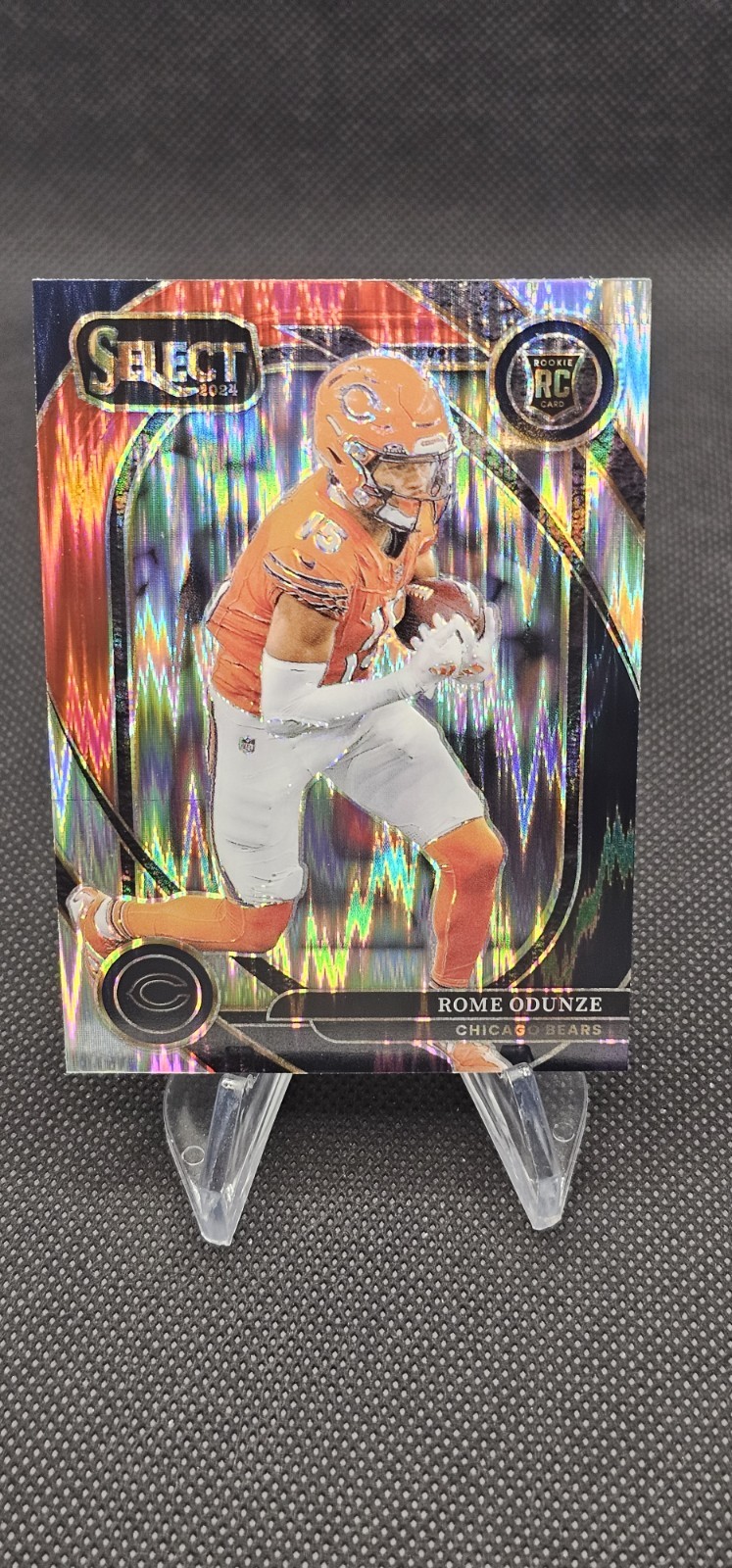 2024 Panini Select #236 Rome Odunze Black & Red Prizm Shock