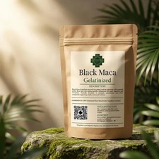 Maca Negra en Polvo 100% Gelatinizada Perú Raíz Andina Energía Vegana