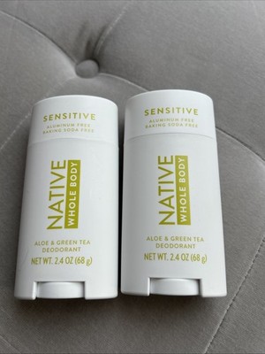 2-PCK Sensitive Whole Body Native Natural Aluminum-Free Deodorant Aloe Green Tea