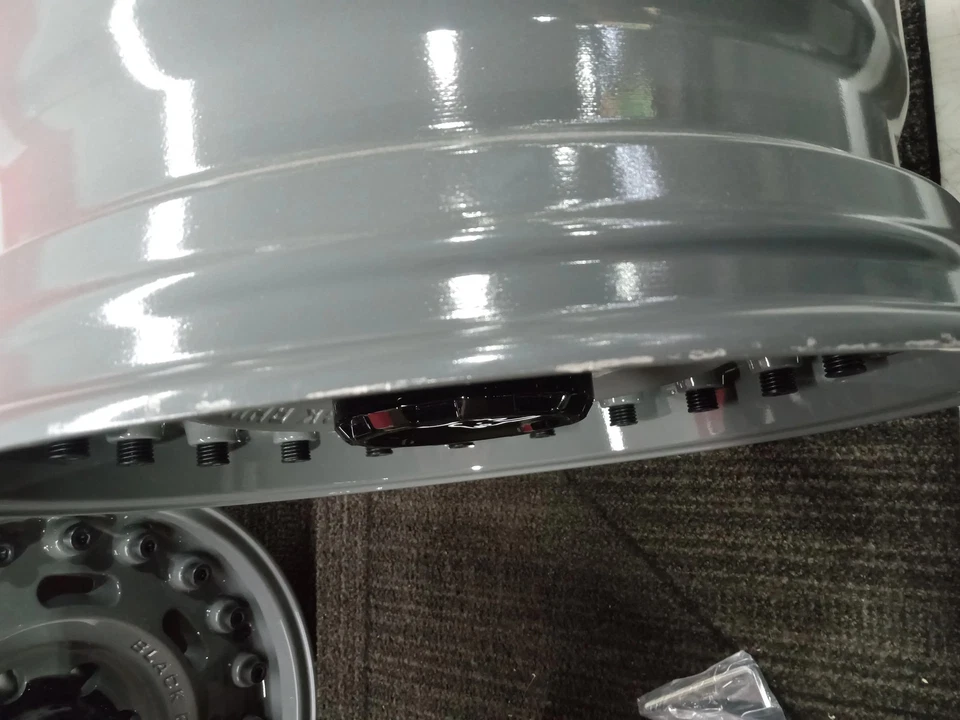 4 - Blemished 18x9.5 Gray Wheel Black Rhino Axle 8x6.5  -18 - Image 3 of 4