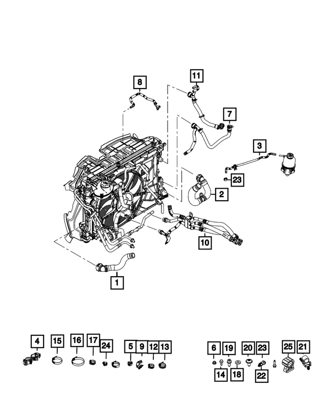 Genuine Mopar Coolant Hose And Tube 68617694aa