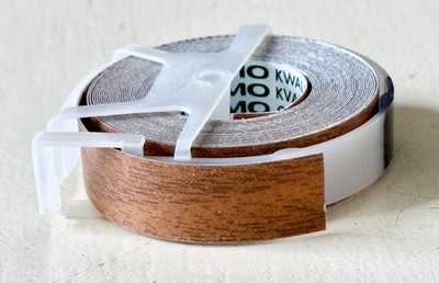 Vintage DYMO Embossing Labeling Tape 1/2  x 12ft  Matte WOODGRAIN #5306-60 NEW