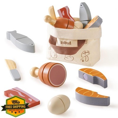 ROBUD Meat Play Food Set Cutting Toy