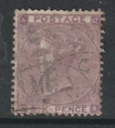 1862/4 QUEEN VICTORIA 6d DEEP LILAC SG85 GOOD/NICE USED