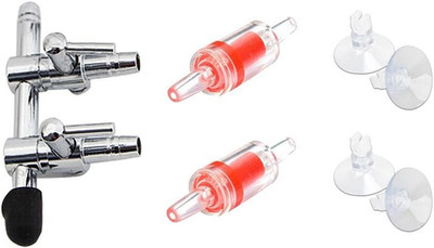 Aquarium Air Pump Splitter 7 in 1 Set 2-Way Air Flow Control Lever Valve & 2 Non