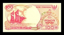 1992 INDONESIA 100 RUPIAH CRISP UNCIRCULATED BANKNOTE NO RESERVE 
