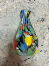Seguso Murano Art Glass Vase Ca D  Oro Multicolor Confetti Hand Blown Italy 8  