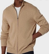 Banana Republic Men  s Cotton Cardigan Sweater Full Zip Khaki Size S